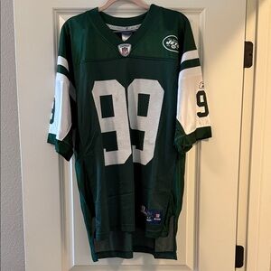 NY JETS NFL Reebok Green and White Football Jersey #99